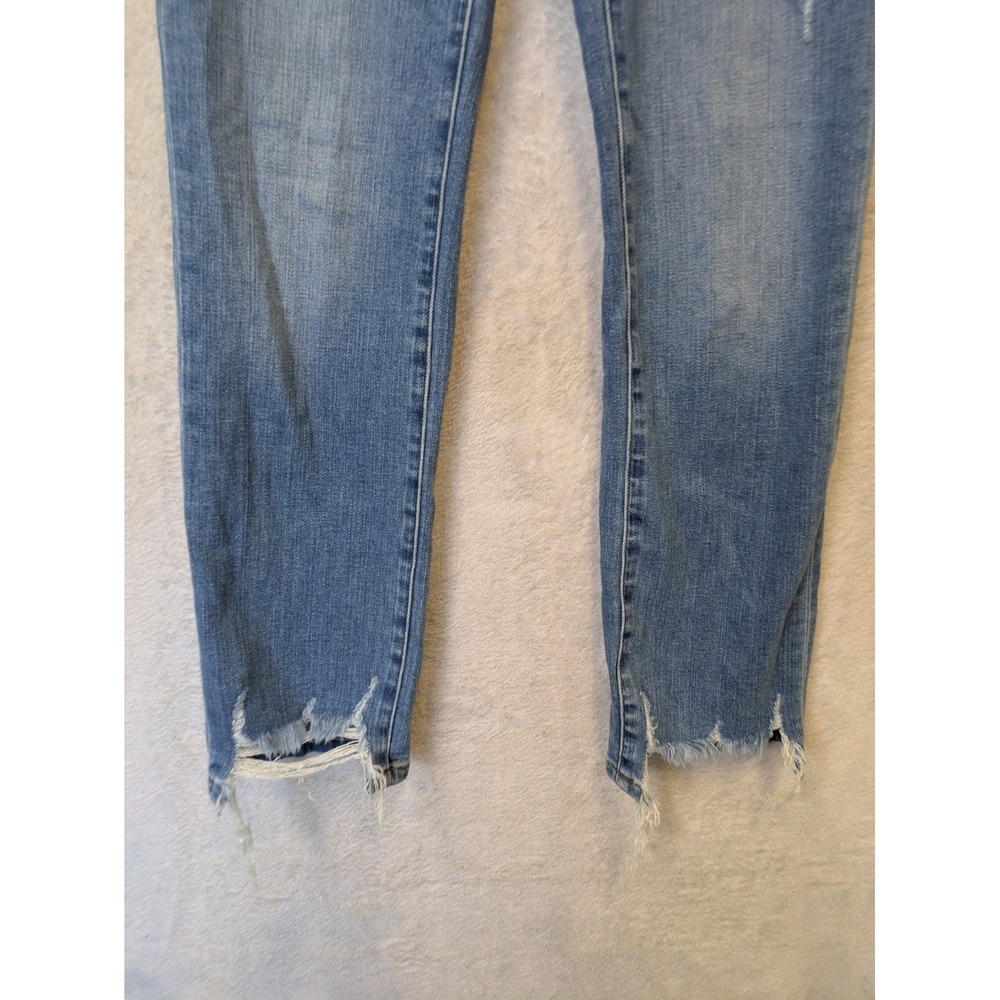 Frame Le High Straight Jeans Women's 25 Blue Distressed Laskey Rips - Picture 2 of 11